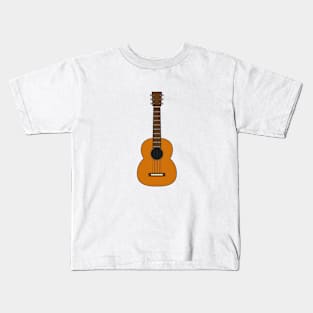 Simple Acoustic Guitar Cartoon Kids T-Shirt